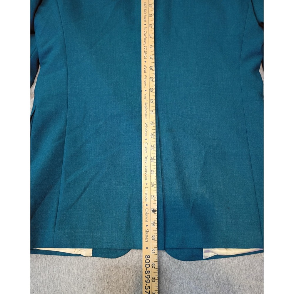 Michael Sterns Vintage Mens Teal Blue Blazer Gold Crest Buttons Made in USA - Picture 11 of 13